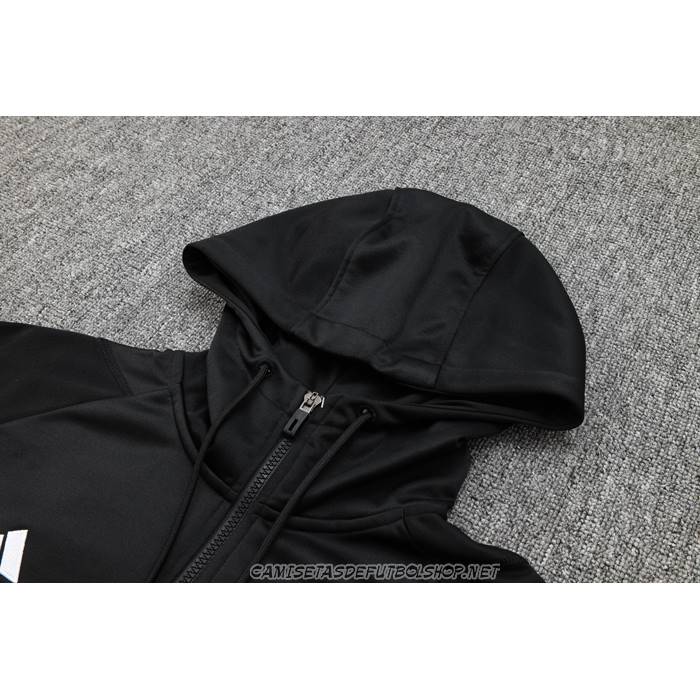 Chandal de Sudadera del Real Madrid 23-24 Nino Negro y Blanco